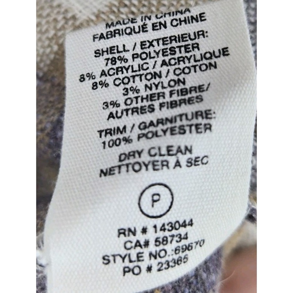 Anthropologie Avec Les Filles Purple White Plaid Button Front Coat Shacket M - Picture 6 of 6